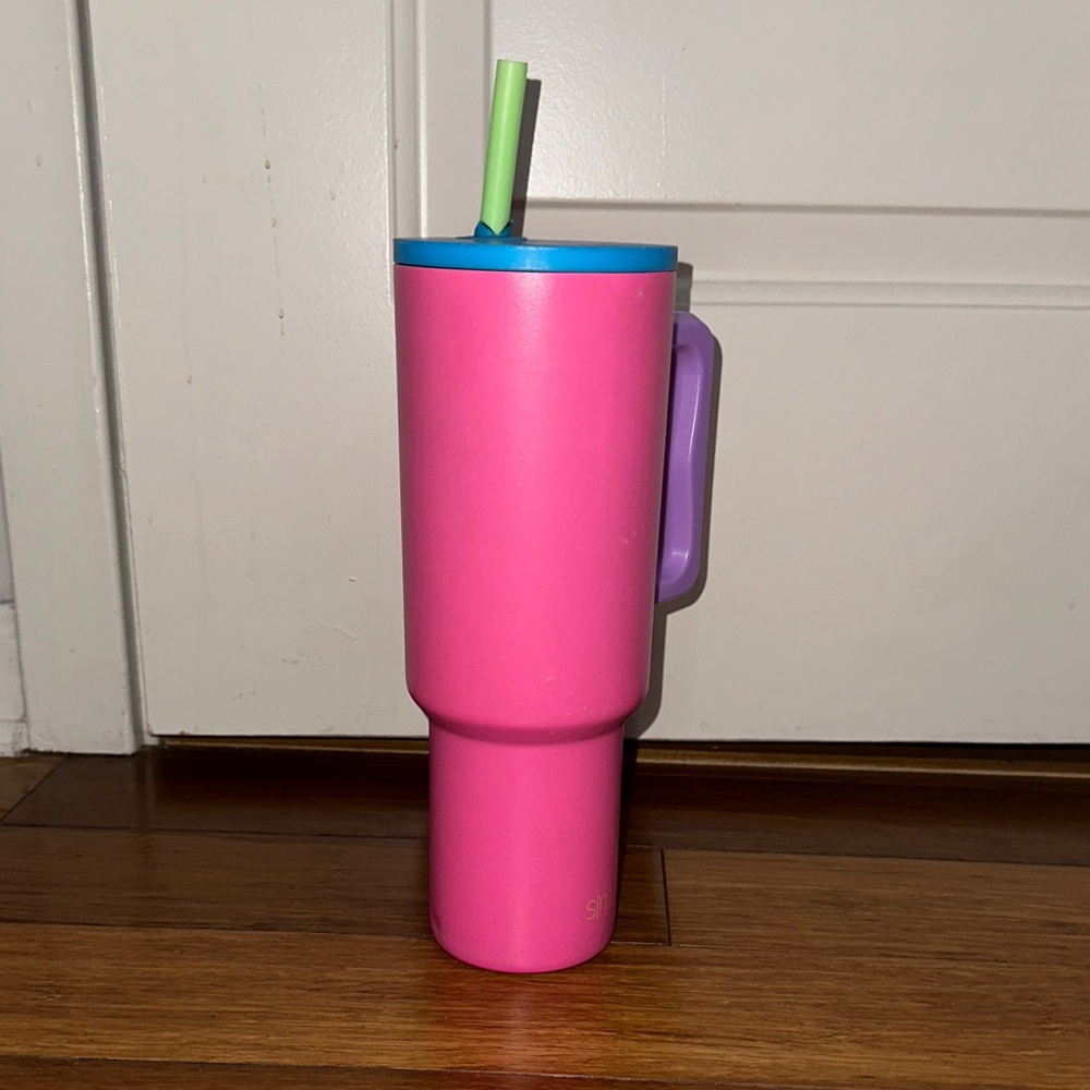 SLM Pink and Blue  Tumbler with Straw 40 oz